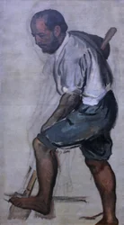 Grabender Mann. Studie zu einem Fresko im Deutschen Zoologischen Institut in Neapel